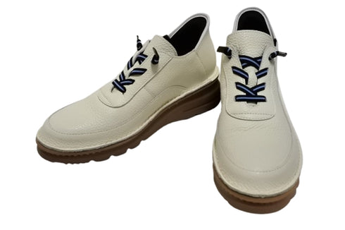 【TODAY'S T6003 アイボリー】ゴムひもレザーシューズ