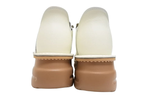 【TODAY'S T6003 アイボリー】ゴムひもレザーシューズ