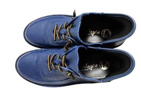 【TODAY'S T6003 ネイビー】ゴムひもレザーシューズ