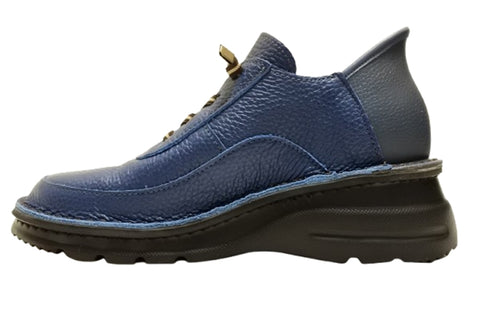 【TODAY'S T6003 ネイビー】ゴムひもレザーシューズ