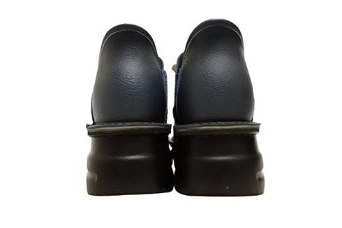 【TODAY'S T6003 ネイビー】ゴムひもレザーシューズ