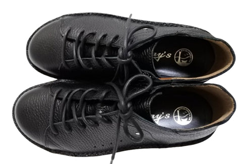 【TODAY'S T7091S ブラック】シュリンクレザーサイドジップスニーカー レディース