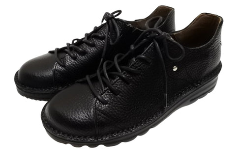 【TODAY'S T7091S ブラック】シュリンクレザーサイドジップスニーカー レディース