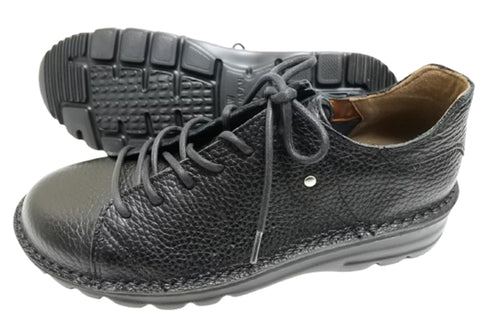 【TODAY'S T7091S ブラック】シュリンクレザーサイドジップスニーカー レディース