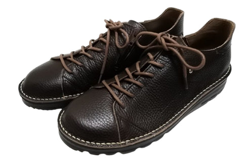 【TODAY'S T7091S チョコレート】シュリンクレザーサイドジップスニーカー レディース