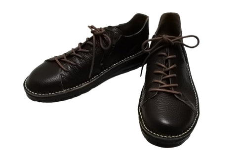 【TODAY'S T7091S チョコレート】シュリンクレザーサイドジップスニーカー レディース