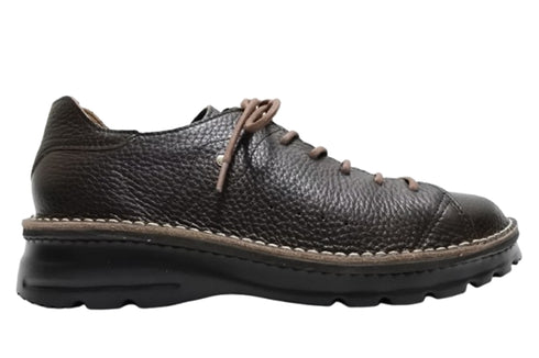 【TODAY'S T7091S チョコレート】シュリンクレザーサイドジップスニーカー レディース