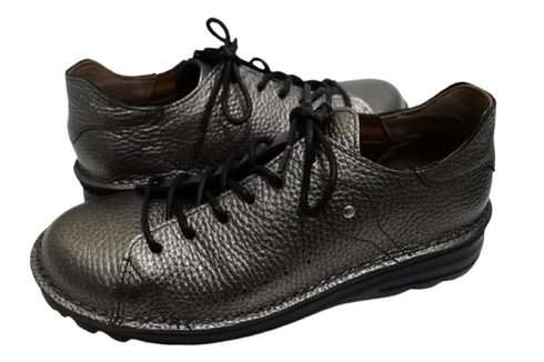 【TODAY'S T7091S ダークシルバー】シュリンクレザーサイドジップスニーカー レディース