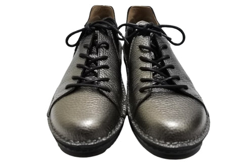 【TODAY'S T7091S ダークシルバー】シュリンクレザーサイドジップスニーカー レディース