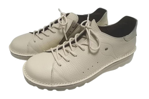 【TODAY'S T7091S アイボリー】シュリンクレザーサイドジップスニーカー レディース