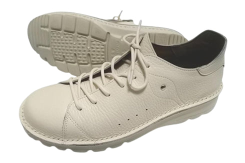 【TODAY'S T7091S アイボリー】シュリンクレザーサイドジップスニーカー レディース