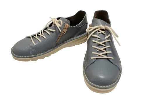 【TODAY'S T7091S ロイヤルブルー】シュリンクレザーサイドジップスニーカー レディース