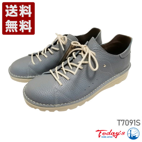 【TODAY'S T7091S ロイヤルブルー】シュリンクレザーサイドジップスニーカー レディース