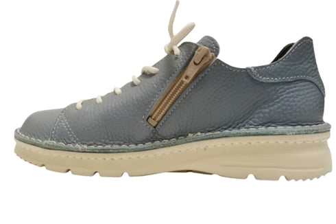 【TODAY'S T7091S ロイヤルブルー】シュリンクレザーサイドジップスニーカー レディース