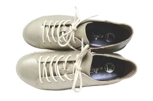 【TODAY'S T7091S シャンパンゴールド】シュリンクレザーサイドジップスニーカー レディース