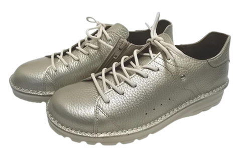 【TODAY'S T7091S シャンパンゴールド】シュリンクレザーサイドジップスニーカー レディース