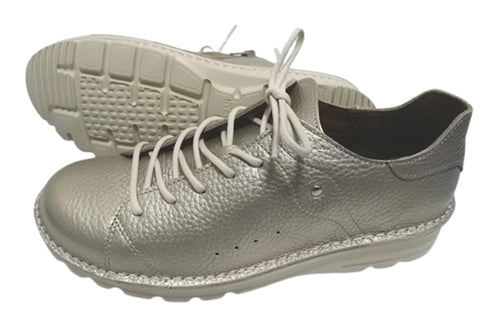 【TODAY'S T7091S シャンパンゴールド】シュリンクレザーサイドジップスニーカー レディース