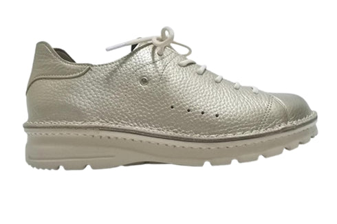 【TODAY'S T7091S シャンパンゴールド】シュリンクレザーサイドジップスニーカー レディース