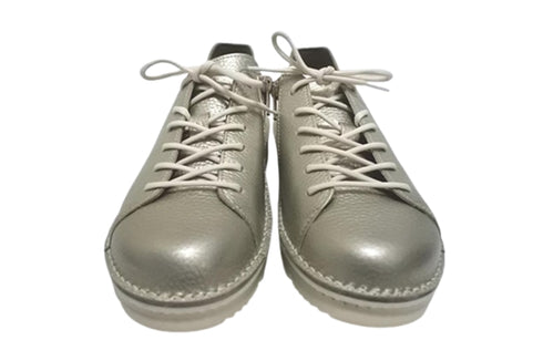 【TODAY'S T7091S シャンパンゴールド】シュリンクレザーサイドジップスニーカー レディース