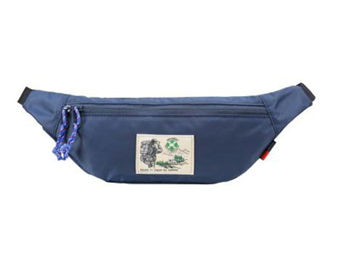 【豊岡鞄 WALK ABOUT WA1001 ネイビー】WALK ABOUT WOODS Flat Body Bag ウエストポーチ
