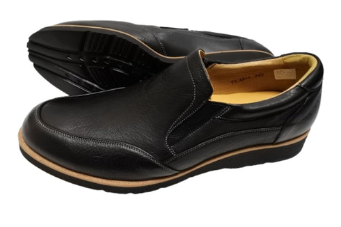 【倭イズム YA3302 ブラック】奈良県の職人手作り鹿革サイドゴアスリッポン