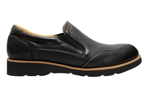 【倭イズム YA3302 ブラック】奈良県の職人手作り鹿革サイドゴアスリッポン