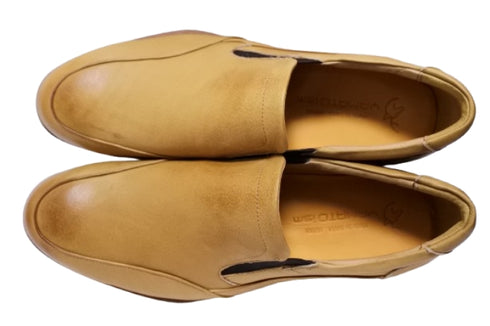 【倭イズム YA3302 ライトブラウン】奈良県の職人手作り鹿革サイドゴアスリッポン