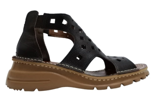 【TODAY's 0105 ダークブラウン】幅広4E本革コンフォートメッシュサンダル