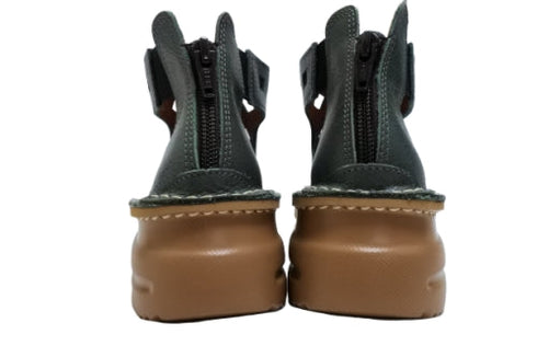 【TODAY's 0105 ターコイズ】幅広4E本革コンフォートメッシュサンダル