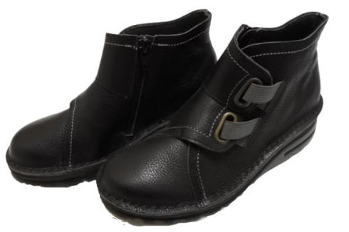 【TODAY'S 0110 ブラック】国産本革サイドジップレザースニーカー