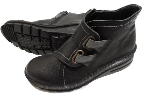 【TODAY'S 0110 ブラック】国産本革サイドジップレザースニーカー