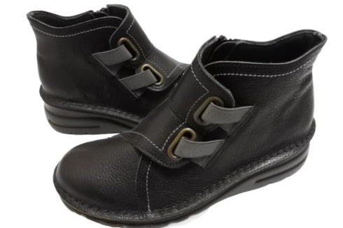 【TODAY'S 0110 ブラック】国産本革サイドジップレザースニーカー