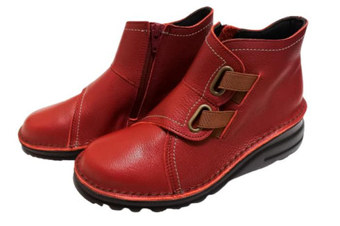 【TODAY'S 0110 カーマイン】国産本革サイドジップレザースニーカー