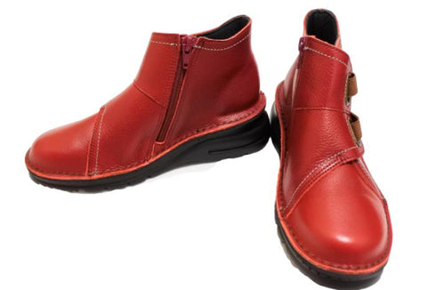 【TODAY'S 0110 カーマイン】国産本革サイドジップレザースニーカー