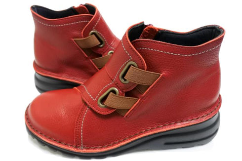 【TODAY'S 0110 カーマイン】国産本革サイドジップレザースニーカー