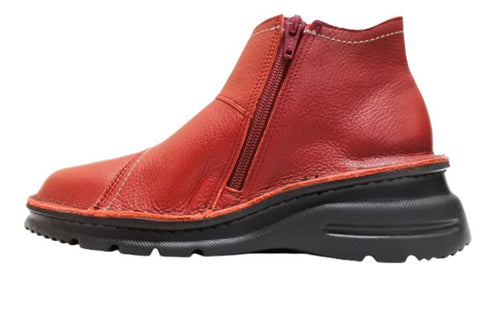 【TODAY'S 0110 カーマイン】国産本革サイドジップレザースニーカー