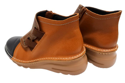 【TODAY'S 0110 ダークブルーキャメルオリーブ】国産本革サイドジップレザースニーカー