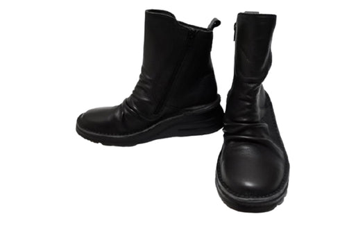 【TODAY's 0206 ブラック】幅広4E サイドジップミドルブーツ