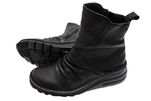 【TODAY's 0206 ブラック】幅広4E サイドジップミドルブーツ