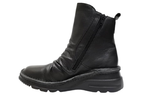 【TODAY's 0206 ブラック】幅広4E サイドジップミドルブーツ