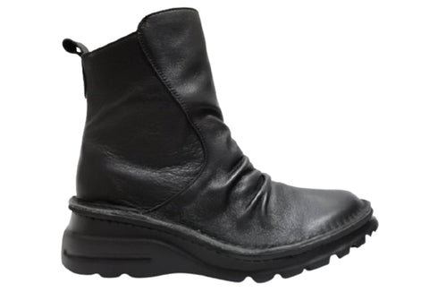 【TODAY's 0206 ブラック】幅広4E サイドジップミドルブーツ