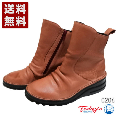【TODAY's 0206 ブリック】幅広4E サイドジップミドルブーツ