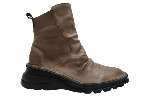 【TODAY's 0206 グレー】幅広4E サイドジップミドルブーツ