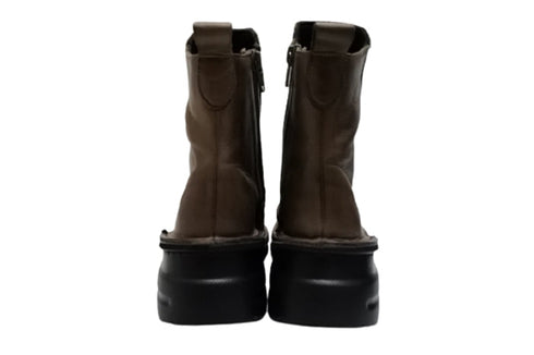 【TODAY's 0206 グレー】幅広4E サイドジップミドルブーツ