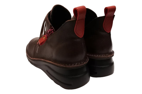 【TODAY's 0248 ダークブラウンカーマイン】幅広4E サイドジップレースアップミドルブーツ