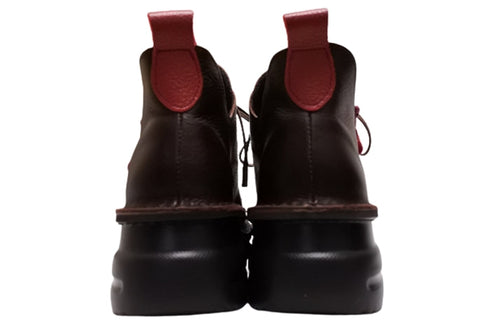 【TODAY's 0248 ダークブラウンカーマイン】幅広4E サイドジップレースアップミドルブーツ