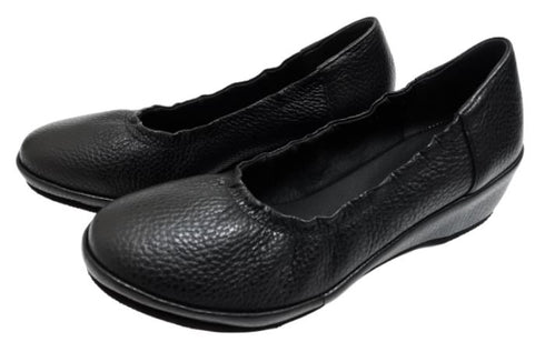 【arui_toe 1100 ブラック】伸縮ゴムの本革コンフォートスリッポン