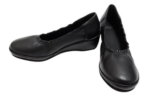 【arui_toe 1100 ブラック】伸縮ゴムの本革コンフォートスリッポン