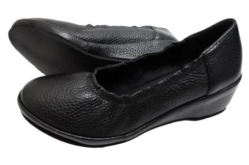 【arui_toe 1100 ブラック】伸縮ゴムの本革コンフォートスリッポン