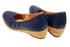 【arui_toe 1100 ネイビー】伸縮ゴムの本革コンフォートスリッポン